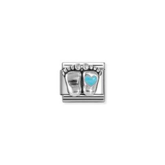 NOMINATION COMPOSABLE CLASSIC SYMBOL LIGHT BLUE ROUNDED FEET 330204/30