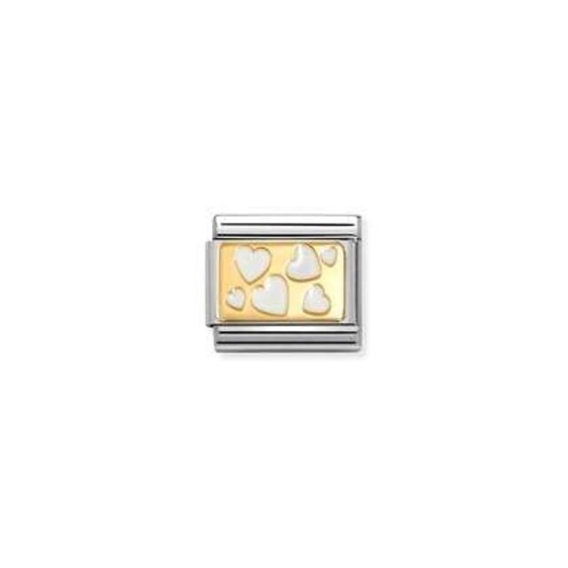 Nomination Link - 030284-70 - Classic PLATES - White Scattered Hearts Nomination Link - 030284-70 - Classic PLATES - White Scattered Hearts