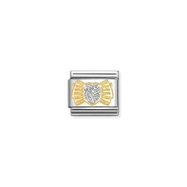Nomination Link - 030220-25 - Classic GLITTER SYMBOLS - Bow Silver Heart Nomination Link - 030220-25 - Classic GLITTER SYMBOLS - Bow Silver Heart