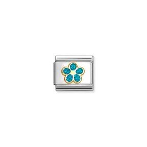 Nomination Link - 030220-16 - Classic GLITTER SYMBOLS - Light Blue Flower