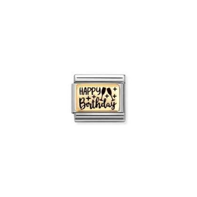 NOMINATION COMPOSABLE CLASSIC PLATES (IC) HAPPY BIRTHDAY 030166/60