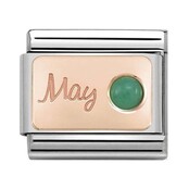 Nomination Link Rosékleurig  - 430508-05 - Classic STONE of MONTH - May Emerald