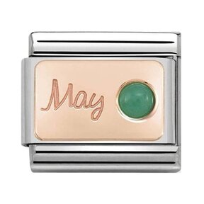 Nomination Link Rosékleurig  - 430508-05 - Classic STONE of MONTH - May Emerald