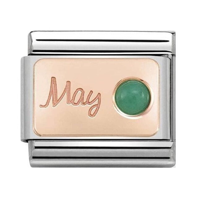 Nomination Link Rosékleurig  - 430508-05 - Classic STONE of MONTH - May Emerald