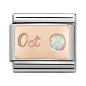 Nomination  Link Rosékleurig - 430508-10 - Classic STONE of MONTH - October White Opal