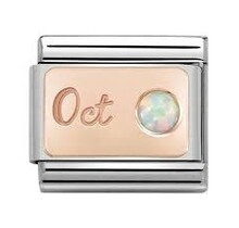 Nomination  Link Rosékleurig - 430508-10 - Classic STONE of MONTH - October White Opal