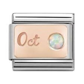 Nomination  Link Rosékleurig - 430508-10 - Classic STONE of MONTH - October White Opal