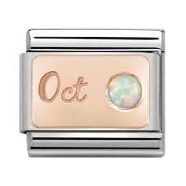 Nomination  Link Rosékleurig - 430508-10 - Classic STONE of MONTH - October White Opal