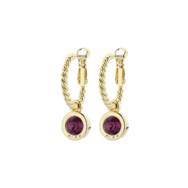 Goudkleurige  Simply Chic Amethyst Creolen  83068 Goudkleurige  Simply Chic Amethyst Creolen  83068