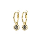 Goudkleurige Simply Chic Black Diamond Creolen  83068 Goudkleurige Simply Chic Black Diamond Creolen  83068