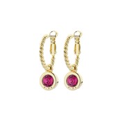 Goudkleurige Simply Chic Fuchsia Creolen  83068 Goudkleurige Simply Chic Fuchsia Creolen  83068