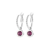 Zilverkleurige Simply Chic Creolen Amethyst 83069 Zilverkleurige Simply Chic Creolen Amethyst 83069