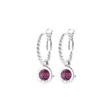 Zilverkleurige Simply Chic Creolen Amethyst 83069