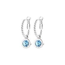 Zilverkleurige Simply Chic Creolen Aquamarine 83069