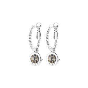 Zilverkleurige Simply Chic Black Diamond Creolen  83069