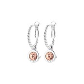 Zilverkleurige Simply Chic Creolen  Crystal Apricot 83069