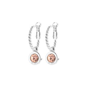 Zilverkleurige Simply Chic Creolen  Crystal Apricot 83069