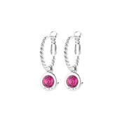 Zilverkleurige Simply Chic Creolen Fuchsia 83069 Zilverkleurige Simply Chic Creolen Fuchsia 83069