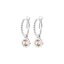 Zilverkleurige Simply Chic Creolen Lt.Peach 83069