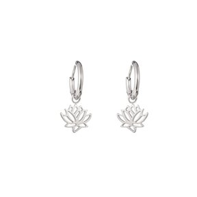 Lotus Hoop Oorbellen Zilver E1415-1