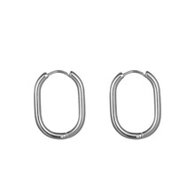 Oval Hoop Oorbellen Zilver E1407-1