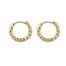 Hammerite Hoop Medium Oorbellen Goud E2212-2