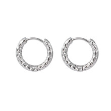 Hammerite Hoop Medium Oorbellen Zilver E2212-1