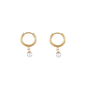 Pearl Hoop Oorbellen Goud E1719-2