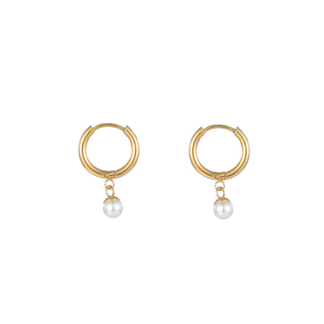 Go Dutch Label Pearl Hoop Oorbellen E1719-2