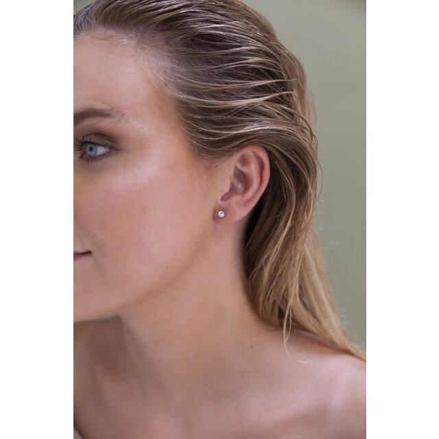 Go Dutch Label Round Crystal 4mm Oorbellen  E8205-4-1