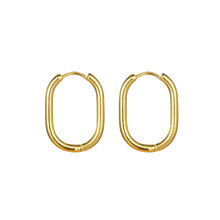 Oval Hoop Oorbellen Goud E1407-2