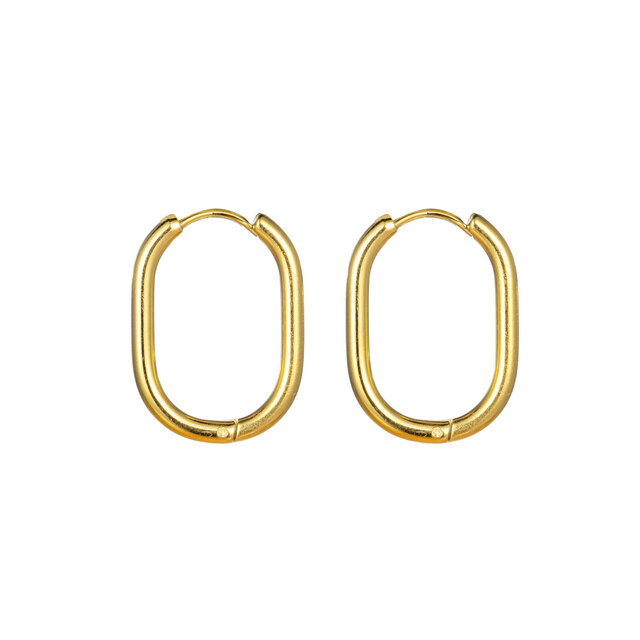Go Dutch Label Oval Hoop Oorbellen E1407-2 Go Dutch Label Oval Hoop Oorbellen E1407-2