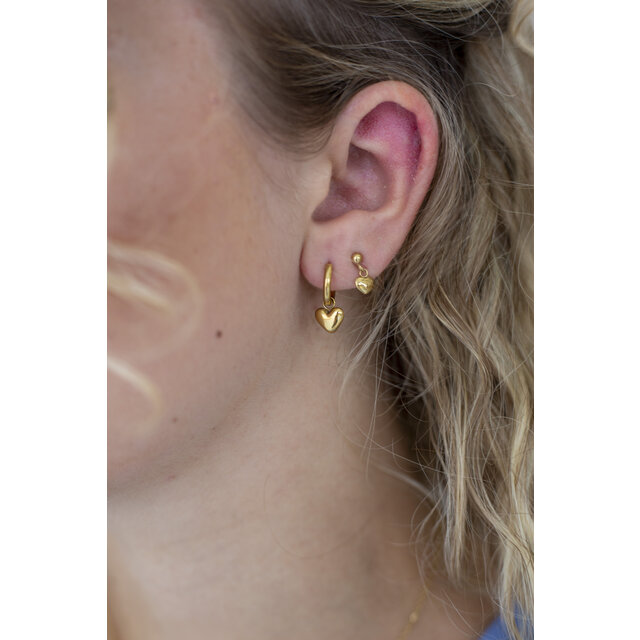 Go Dutch Label Heart Hoop Oorbellen E1799-2 Go Dutch Label Heart Hoop Oorbellen E1799-2