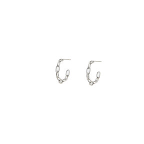 Chain Hoop Oorbellen Zilver E0460-1