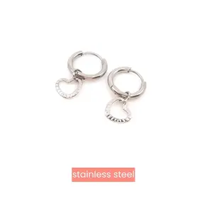 Fine Hearts Hoop Oorbellen Zilver E4949-1