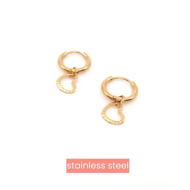 Fine Hearts Hoop Oorbellen Goud E4949-2