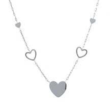 Short Hearts Ketting Zilver N4736-1