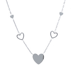 Short Hearts Ketting Zilver N4736-1