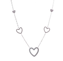 Long Hearts Ketting Zilver N4737-1