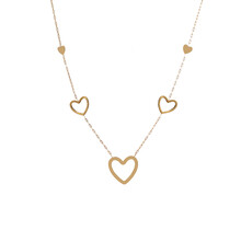 Long Hearts Ketting Goud N4737-2