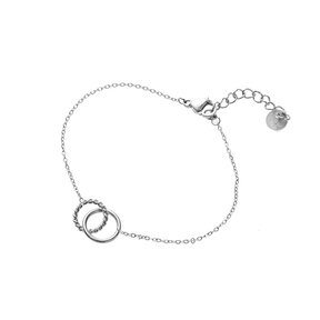 Double Hoop Armband Zilver B2742-1