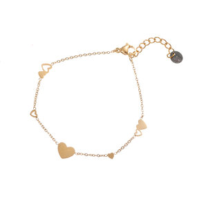 Flat Hearts Armband Goud B2227-2