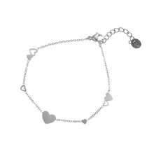 Flat Hearts Armband Zilver B2227-1