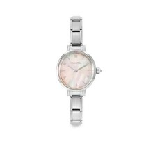 Nomination PARIS watch with steel strap OVAL with cz 076038-009 Pink Mother of Pearl