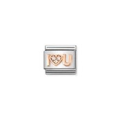 Nomination Link Rosékleurig - 430305-36 - Classic SYMBOLS IN STAINLESS STEEL WITH 9K ROSE GOLD AND CZ - I Heart You Nomination Link Rosékleurig - 430305-36 - Classic SYMBOLS IN STAINLESS STEEL WITH 9K ROSE GOLD AND CZ - I Heart You
