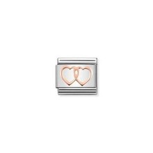 Nomination Link Rosékleurig - 430104-08 - Classic SYMBOLS - Double Hearts