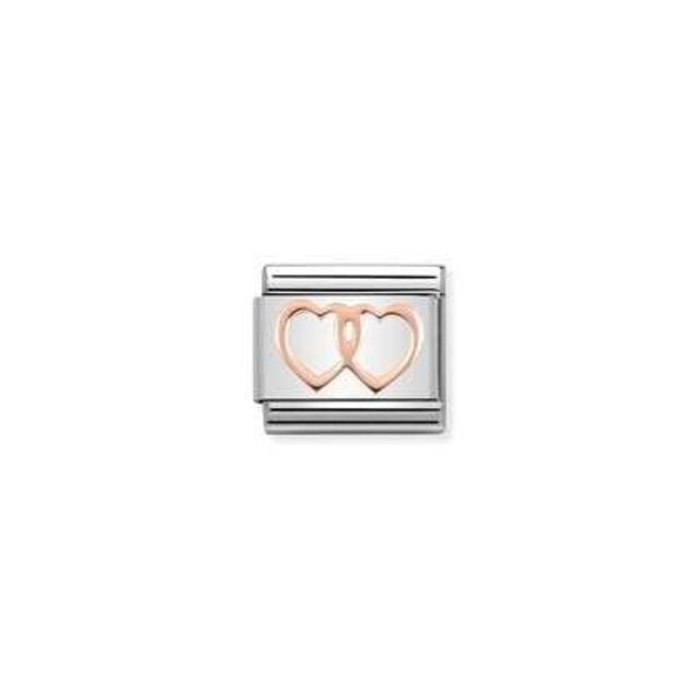 Nomination Link Rosékleurig - 430104-08 - Classic SYMBOLS - Double Hearts