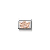 Nomination Link Rosékleurig - 430302-17 - Classic SYMBOLS IN STAINLESS STEEL WITH 9K ROSE GOLD AND CZ - Angel of Family Nomination Link Rosékleurig - 430302-17 - Classic SYMBOLS IN STAINLESS STEEL WITH 9K ROSE GOLD AND CZ - Angel of Family