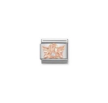 Nomination Link Rosékleurig - 430302-17 - Classic SYMBOLS IN STAINLESS STEEL WITH 9K ROSE GOLD AND CZ - Angel of Family