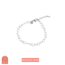 Heart Chain Armband Zilver B3892-1